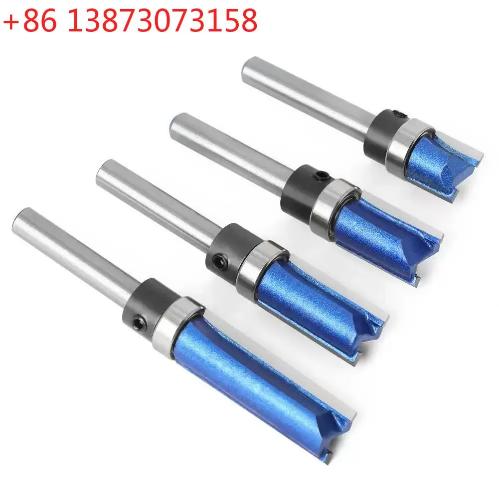 

6mm 1/4" Shank Straight Bit With Bearing Tungsten Carbide Milling Cutter Template Pattern Bit Flush Trim Router Bit
