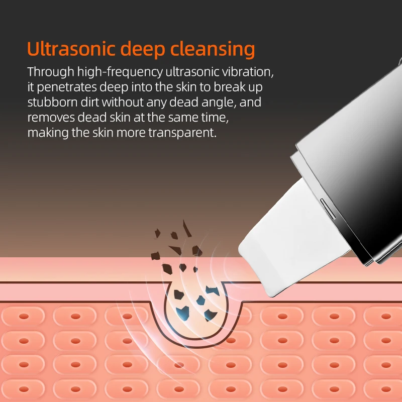 Ultrasonic Ionic Acne Pore Cleanser Peeling Blackhead Removal Deep Cleansing Ultrasonic Skin Scrubber Facial Scoop Cleanser