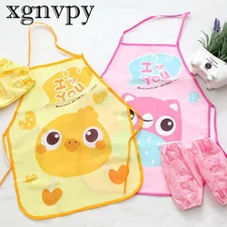 xgnvpy Korean cartoon cute children apron children housework bib baby drawing bib play waterproof antifouling and oilproof