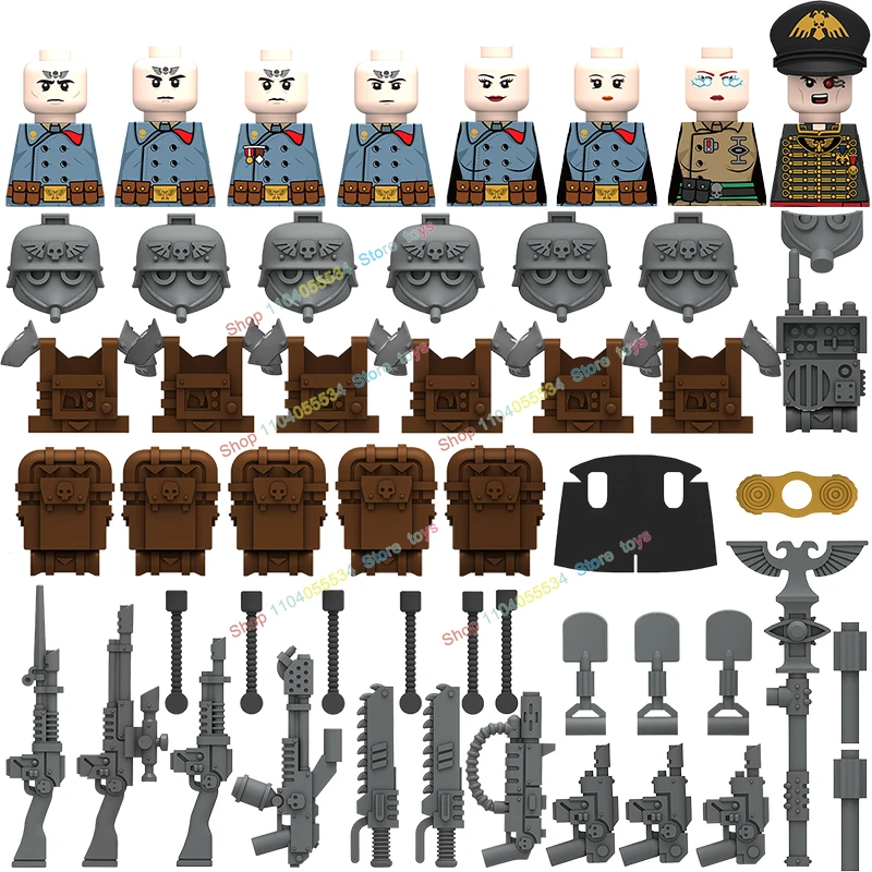 Military Game Characters Pyro Soldier Sergeant Building Blocks Action Figures MOC Accessories Helmet Weapon Kids Toys N201-208