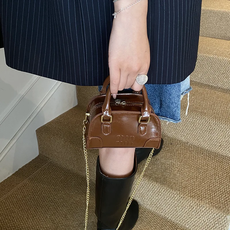 

2025 Minimalist Small Square Bag for Women, Genuine Leather Multi-way Shoulder Crossbody Purse, Vintage Kelly Bag for Dating