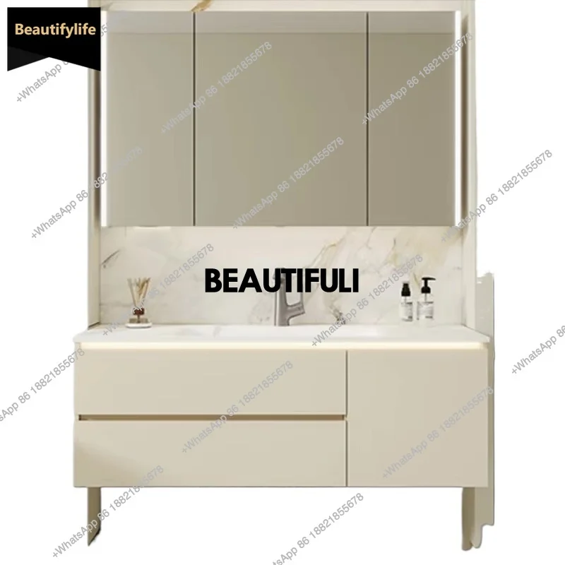 B567 Internal Organizer Bathroom Cabinet Storage White Luxury Toilet Bathroom Vanity Mirror Washroom Meuble Salle De Bain Furnit