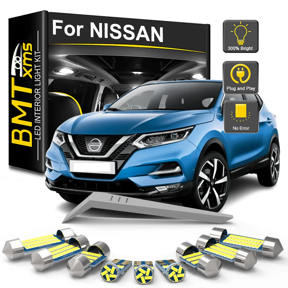 BMTxms Canbus LED Interior Light Kit For Nissan X-Trail T30 T31 T32 Qashqai J10 J11 Patrol Y61 Y62 Elgrand E50 E51 E52 2007-2010