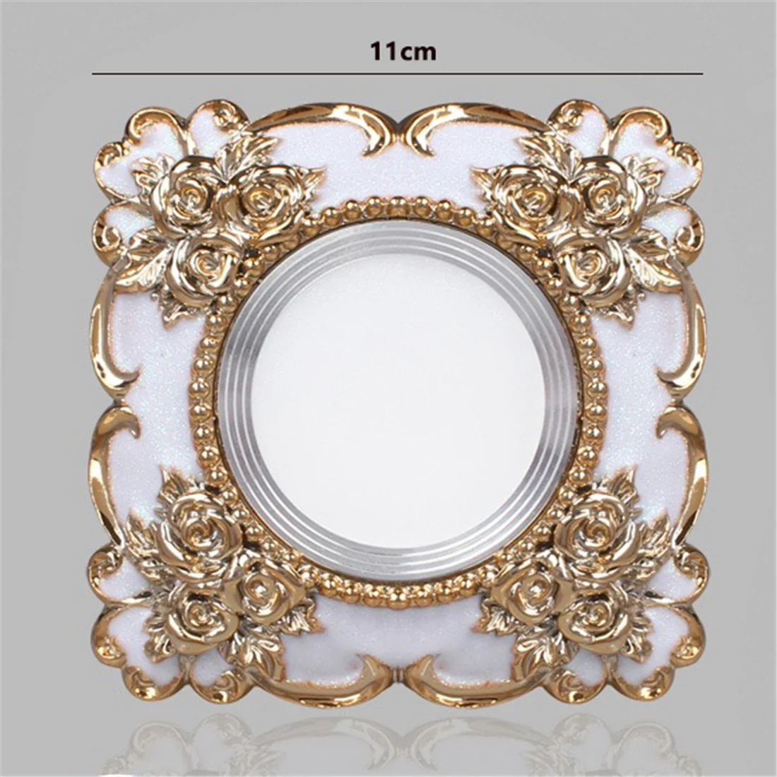 Europese Vierkante Hars Gouden Kant Downlights Foyer Eetkamer Gang Inbouw Plafond Led Spot 3W 5W Gat 7.5Cm 220V Art Lamp