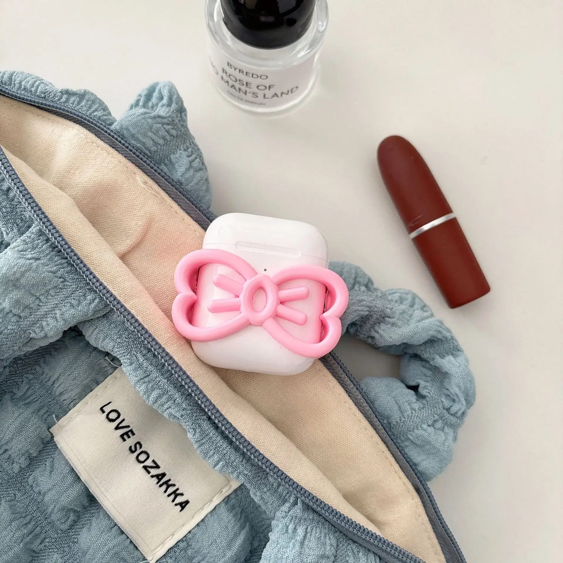 Funda rosa con lazo para AirPods 4, Airpod 1, 2, 3 Pro Pro2, auriculares Bluetooth, caja de carga, funda para auriculares