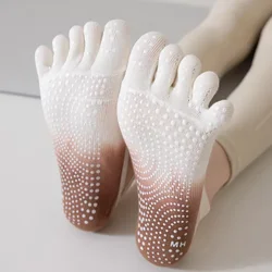 Five-finger Yoga Socks Backless Breathable Bandage Ballet Pilates Socks Women Professional Silicone Non-slip Dance Sports Socks