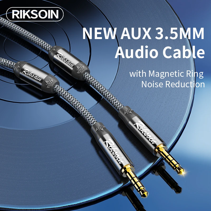 3.5 mm Audio Auxiliary Cable, TRRS High Fidelity Magnetic Ring Anti-interference for Smartphone,Car Home Stereo, Headphones