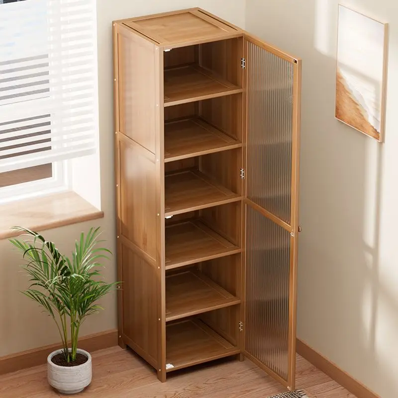 Floor to floor dust-proof storage rack for household living room, multi-level storage, simple wall storage cabinet