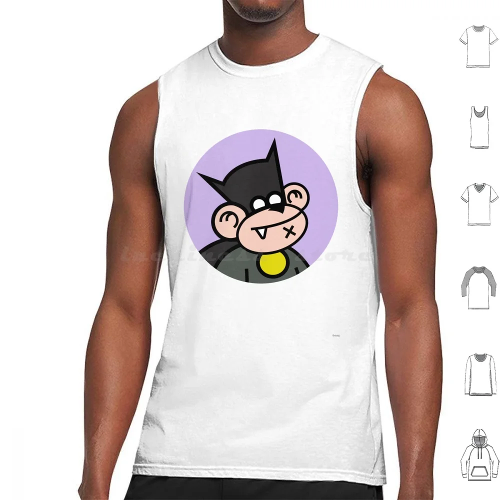 

Noboringape _ Bat Tank Tops Print Cotton Monkey Fun Comic Child Pink Purple Nice Nft