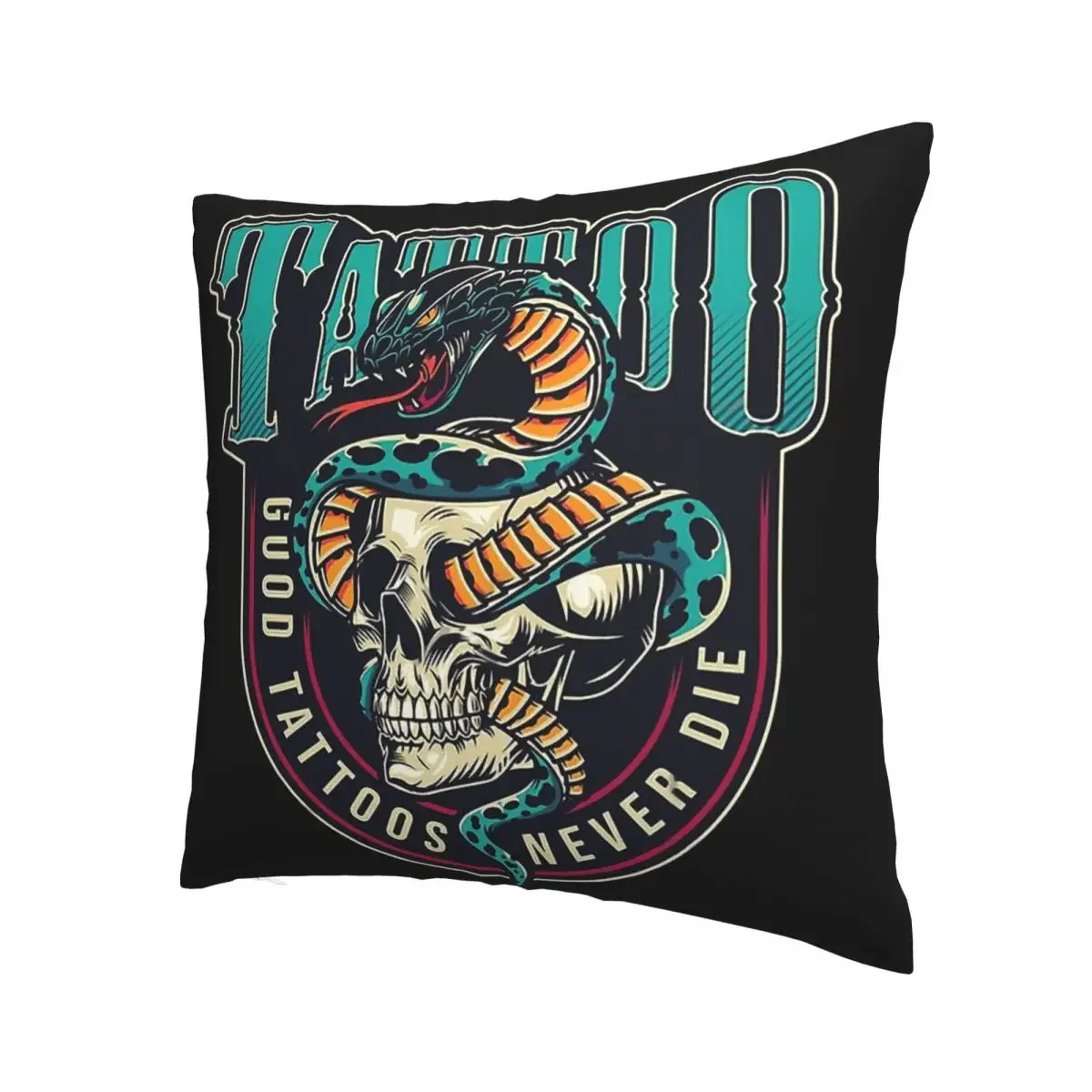 Vintage Snake Good Tattoos Never Die Throw Pillow Case Cobra Kai Amanda TV Plus Cushion Covers For Home Decorative Backpack