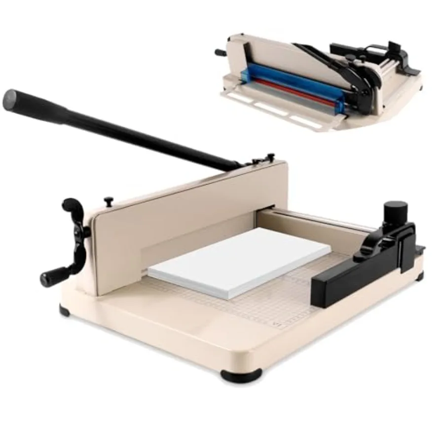 

17-дюймовый мощный резак для бумаги формата А3 на 500 листов, бежевый, с острыми лезвиями, регулируемым размером резки, гильотинный, сверхпрочный