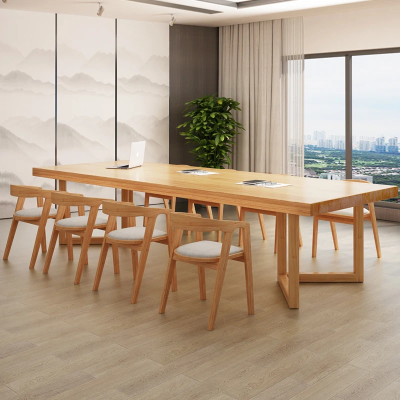 

Nordic solid wood simple modern workbench training office desk