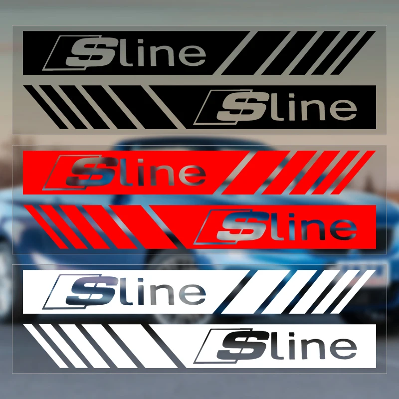 2PCS Car Side Mirror Sticker S Line Style Auto Rearview Mirror Decal For Audi B7 B5 B6 B8 B9 8P A3 A4 A5 A6 A7 A8 TT Q3 Q5 Q7 Q8 view 2