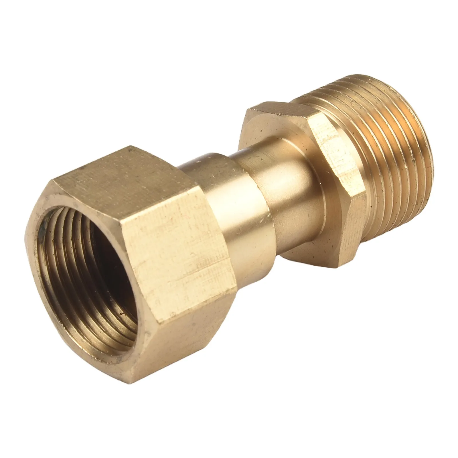 

Pressure Washer Hose Adapter M22 14mm Brass with Swivel Joint Connector Designed to Prevent Hose Tangling and Leaks