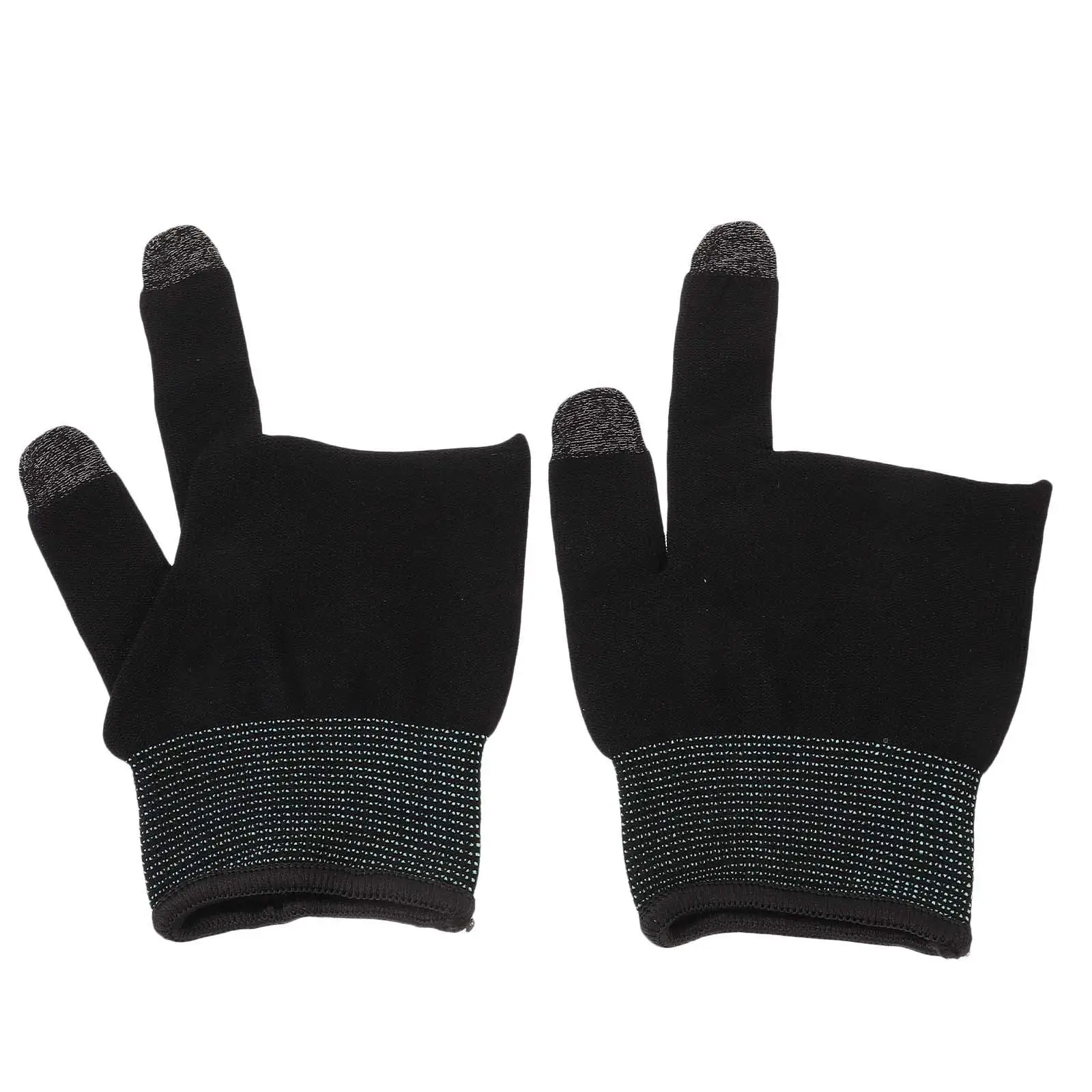 

Two finger gaming Screen Gel Sweat proof Silver Fiber Men Women Touch Thumb sleeves gamer gloves finger for
