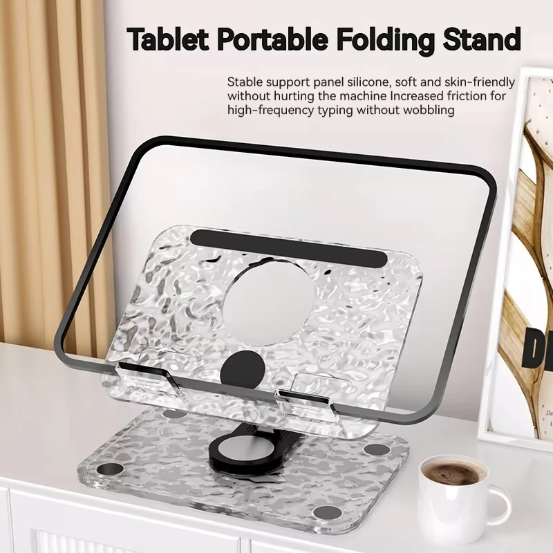 

Acrylic aluminum desktop phone stand rotatable foldable tablet desktop stand for Ipad Pro 9.7 Air 4 5 Mini 6 11 Mi Pad