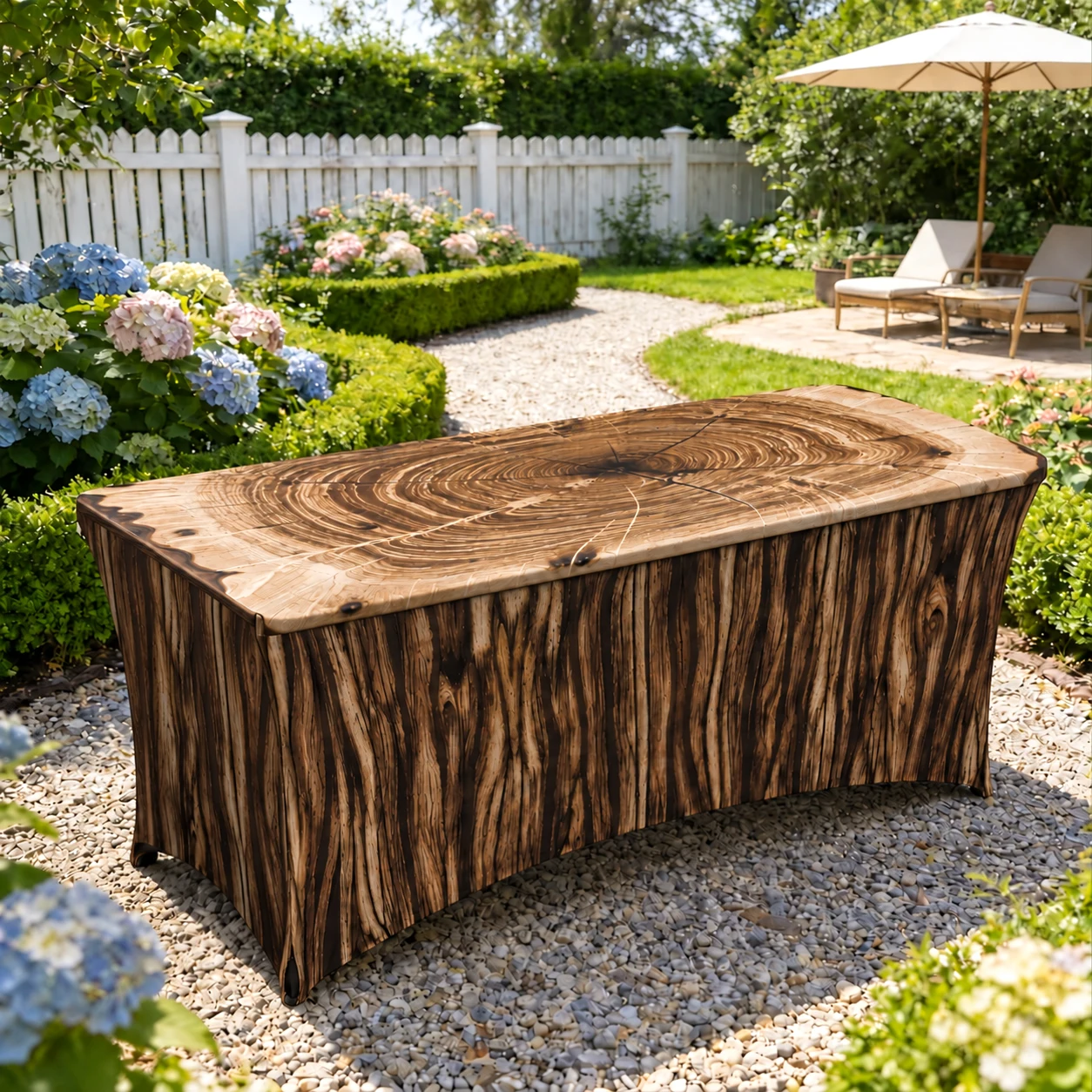 Wood Grain Stretch Tablecloth Rectangular Spandex Fitted Table Cover Wedding Birthday Party Banquet Trade Show Event Decorations