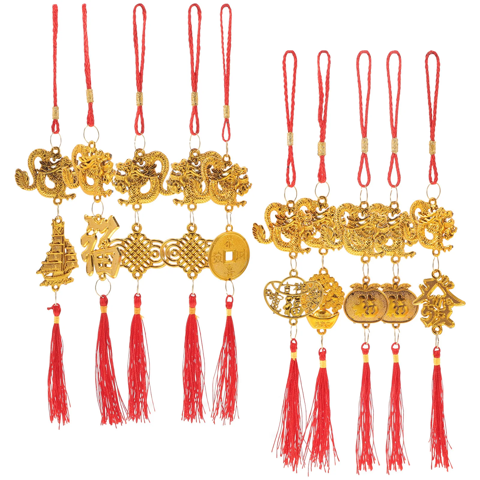 10 قطعة 2024 سنة التنين بونساي قلادة السنة الجديدة زينة مهرجان الربيع لوازم تصميم رائع طويل الأمد