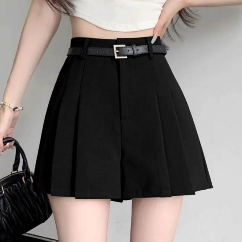 Casual Suits Pants Skirts for Women Summer Solid Color Loose A-line Cooling Skirts for Ladies Party Office Daily Wear