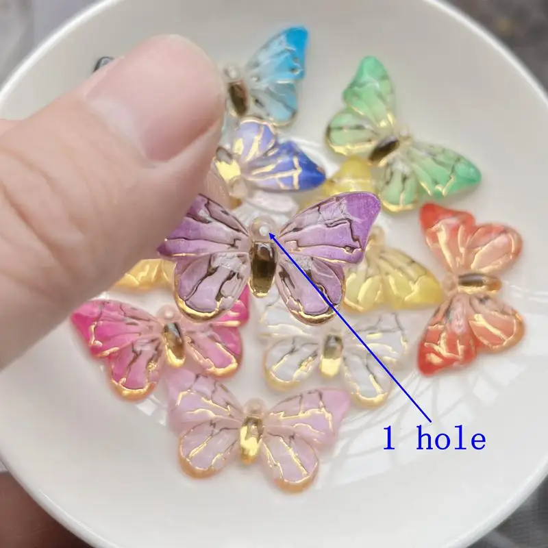 10PCS Butterfly Resin Charms Animal Drop Pendants Charms for Keychain Bracelet Jewelry Making Supplies Diy Hair Jewelry Flatback