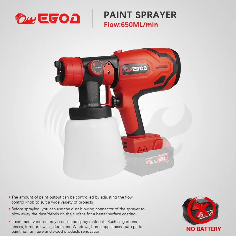 

For Milwaukee 800ML Cordless Electric Spray Gun HighPower HVLP Paint Sprayer Auto Furniture Steel Coating Airbrush Electric Tool