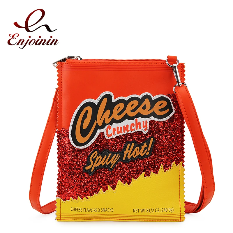 Unique Cheese Crunchy Bags Women Purses and Handbags Snacks Chips Ladies Crossbody Bag Girls Mini Clutch Bags Novelty Purses