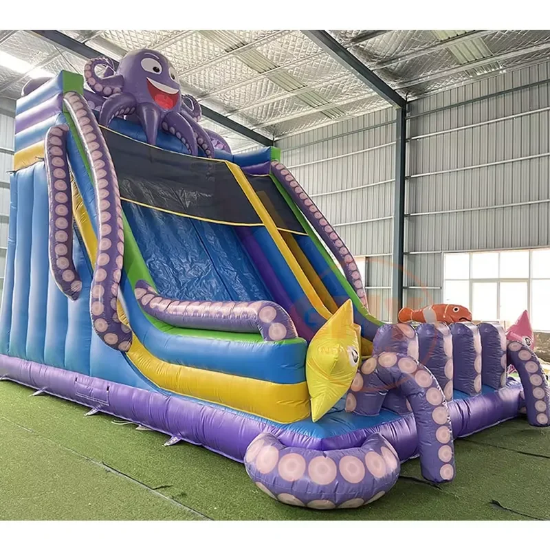 Octopus Inflatable Dry Slide Gonflable Springkussen Commercial Inflatable Slide for Kids Fun