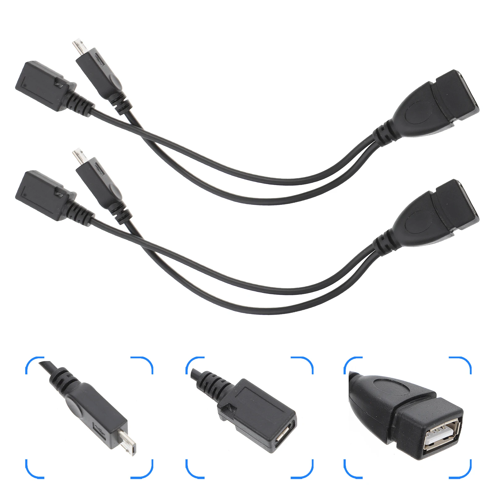 

2pcs OTG Data Cable USB Type C Adapter Micro Cord for Tablet Phone Accessory Supports USB Keyboard Mouse Card Reader U