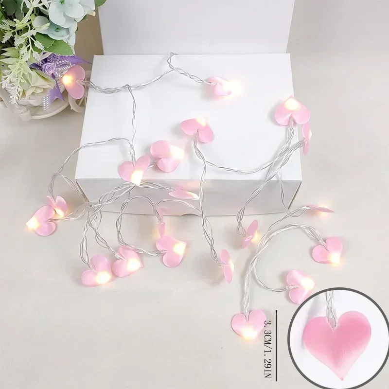Pink Heart FairyLights Bendable And Foldable Ideal For Outdoor Festival Camping Birthday Bedroom Gift Decor Proposal Wedding