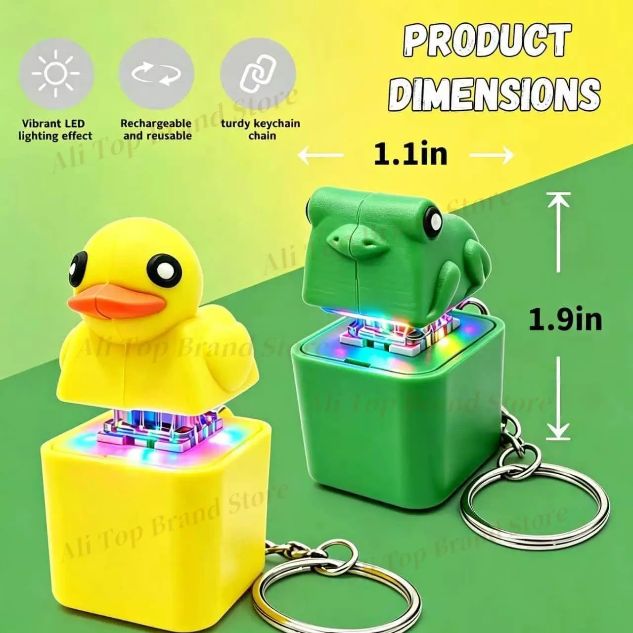 Frog Seagull Mine Button Keychain,Seagull Mine Keychain with Sound,Rechargeable Noise Maker ,Fidget Toy for Stress Relief view 4