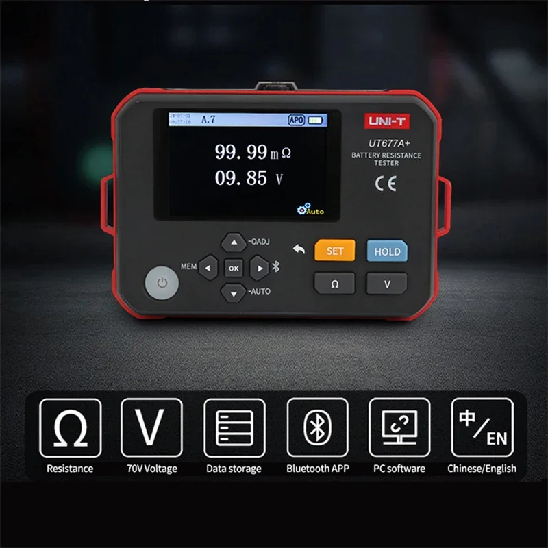 

UNI-T UT677A+ Handheld Ohmmeter Battery Internal Resistance Tester 0-70V High Accuracy 1% IP55 Protection 1 Year Warranty forAR