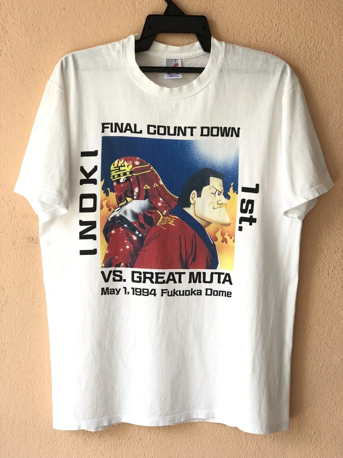 Maglietta da wrestling vintage anni '90 GREAT MUTA vs INOKI Japan Pro