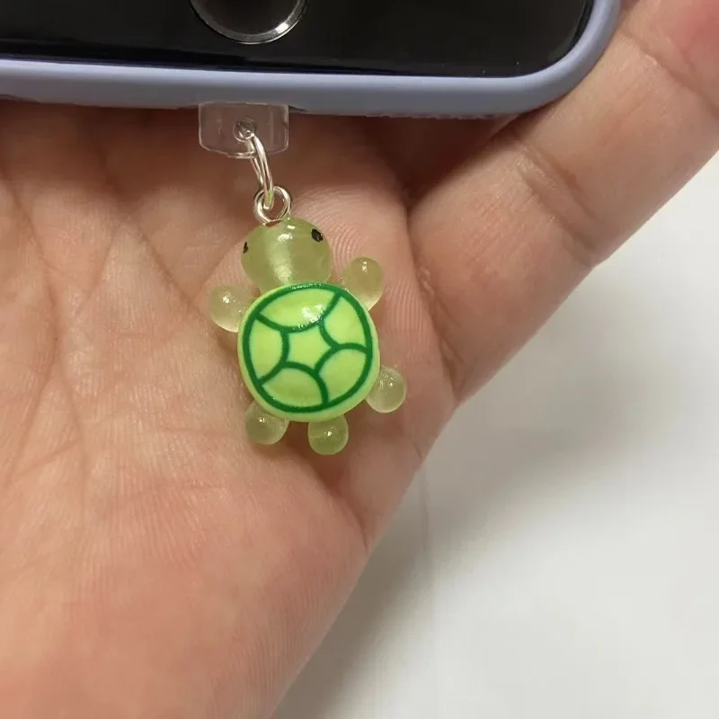 1pcs Cute Green Turtle Phone Dust plug Accessories Decoration Hanging Pendant for iPhone for Samsung Type-C Charging Port