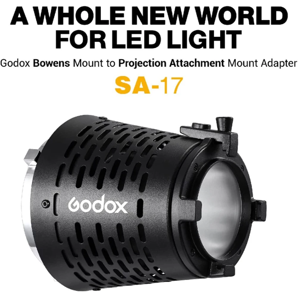 Godox SA-17 Kit for Godox SA-P Projector to Bowens Mount S30 VL150 VL200 VL300 SL150II SL200II LED Continuous Light SA-P SA-06