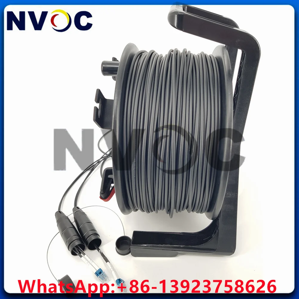 100M 150M 200M 5.0mm SM LC-LC Fiber Optic Patch Cord Black Armored Cable TPU Sheet Outdoor Jumper Duplex PCD310