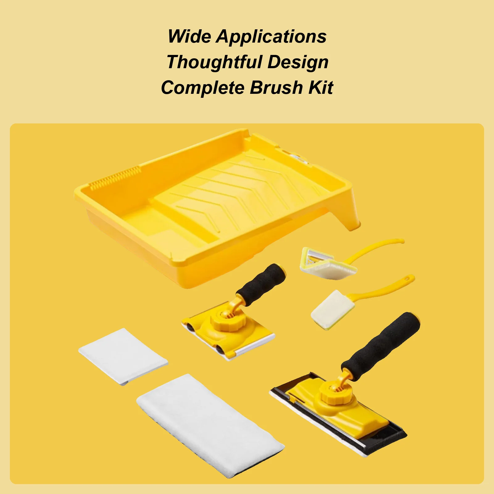 

360-degree Rotating Handle Paint Brush 9-inch Paint Pad Kit Corner Paint Tool Home Decoration Brush Home Wall Brush Kit