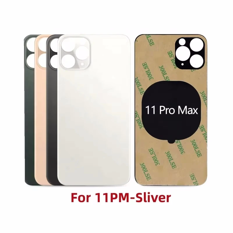 For iPhone 11 Pro Max Back Glass Cover Panel Battery Cover Replacement Parts New With logo Housing Big Hole Camera Rear Glass