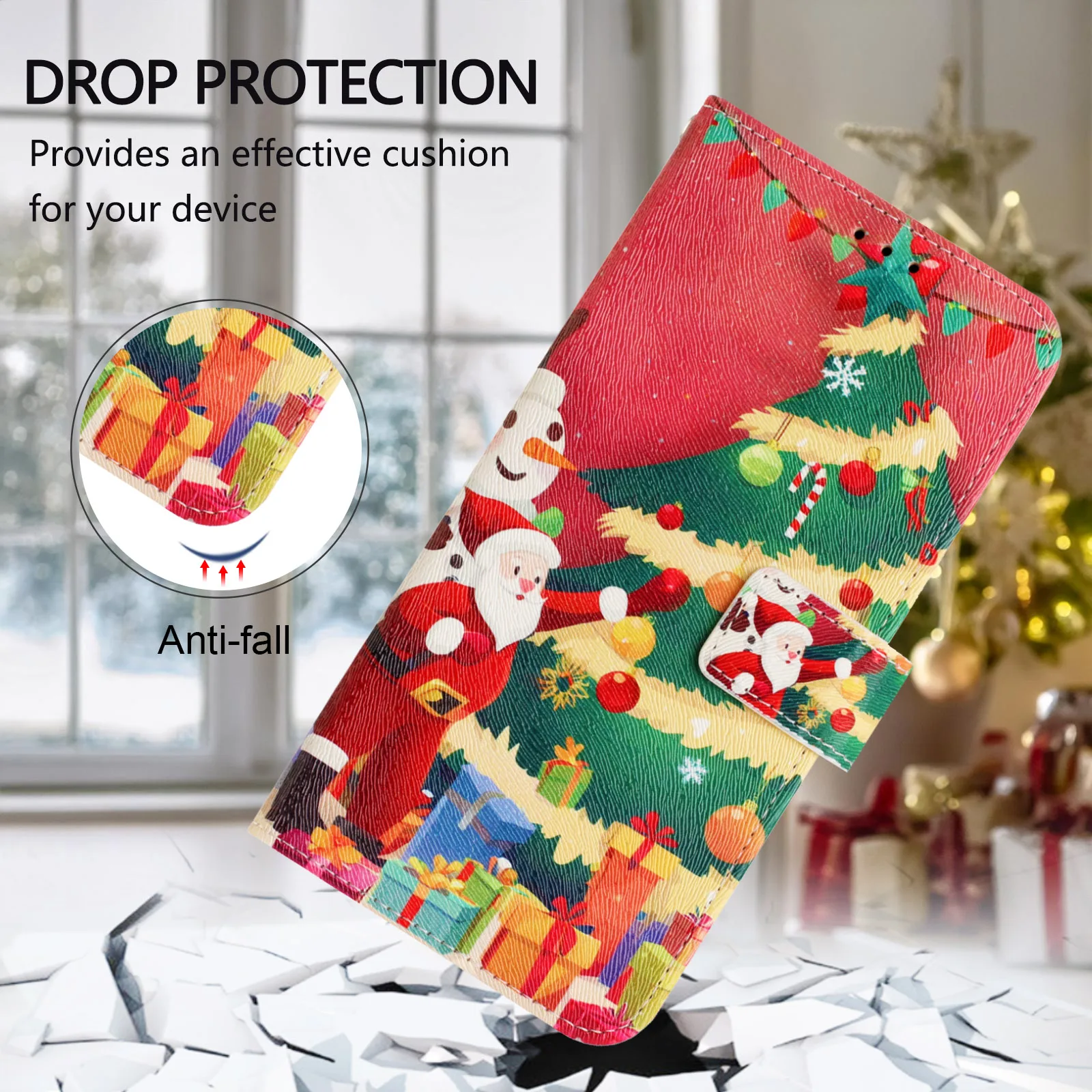 Рождественский чехол для телефона VIVO Y31S Y52S Y27S V29 Pro Lite Y36 Y78 Plus T2 V27E IQOO U3 Snowman Stand Wallet Case Cover coque