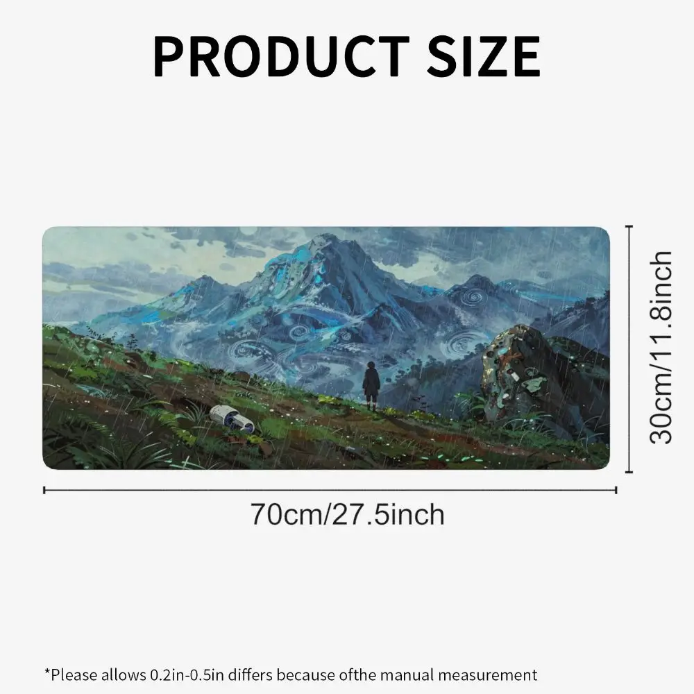 Mouse Pad Abstract Fantasy Landscape Rainy Mountains Deskmat Setup Artistic Design Gaming Office Decorative Workspace