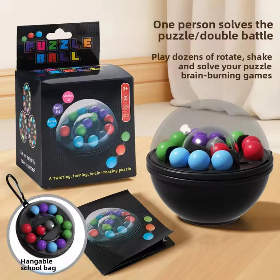 1 unidad de rompecabezas giratorio 3D con gancho para colgar - Juego interactivo de aprendizaje, conciencia espacial, pensamiento lógico