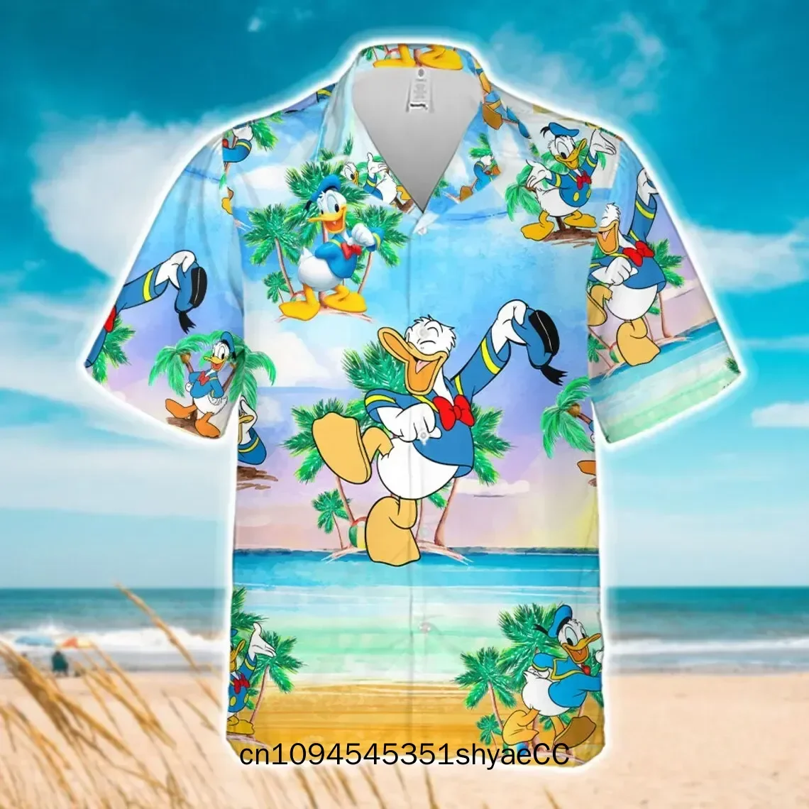 Many Faces Of Donald Duck Hawaiian Shirt Disney Inspired Men's Button Down Short-Sleeved Shirt Men's Beach Shirts Casual Tops
