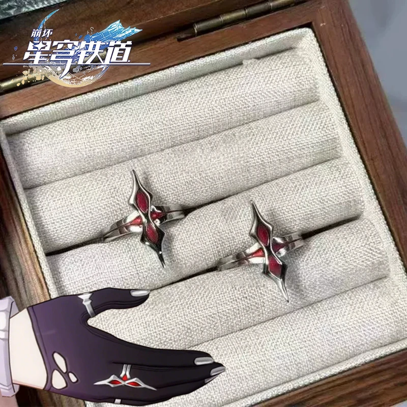 Game Honkai Star Rail March 7th Cosplay Ring Gothic Rock Irregular Shaped Adjustable Opening Ring Jewelry Accessories