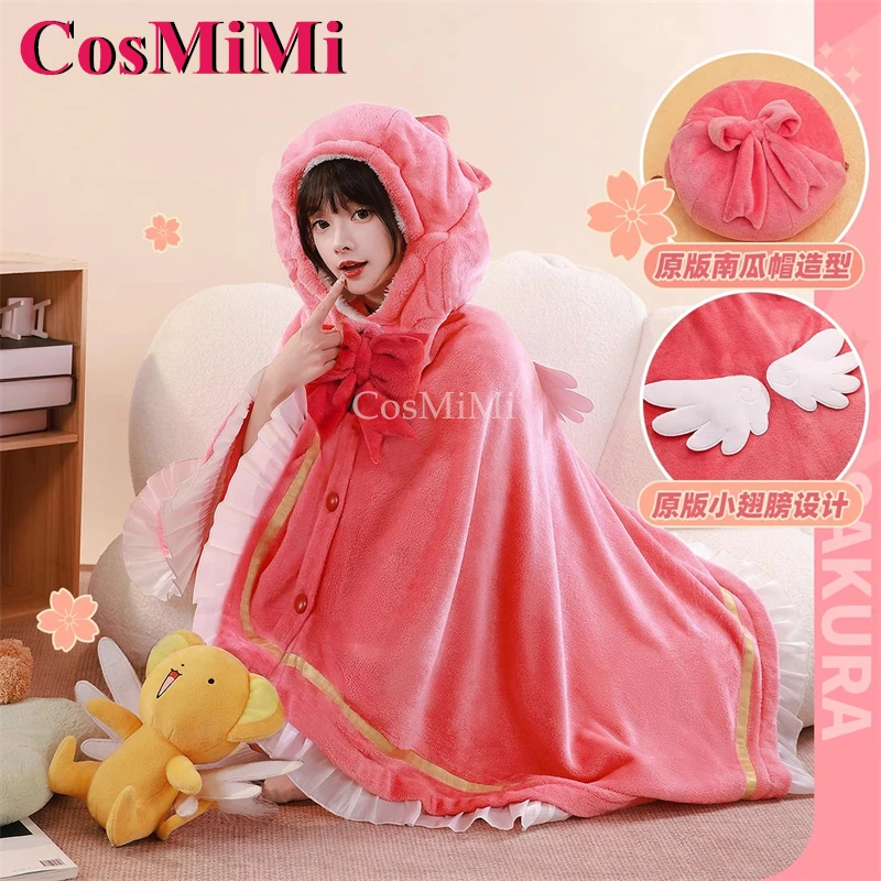 

CosMiMi Cardcaptor Sakura Kinomoto Sakura Cosplay Costumes Derivative Product Lazy Blanket Lovely Cloak Air Conditioning Blanket