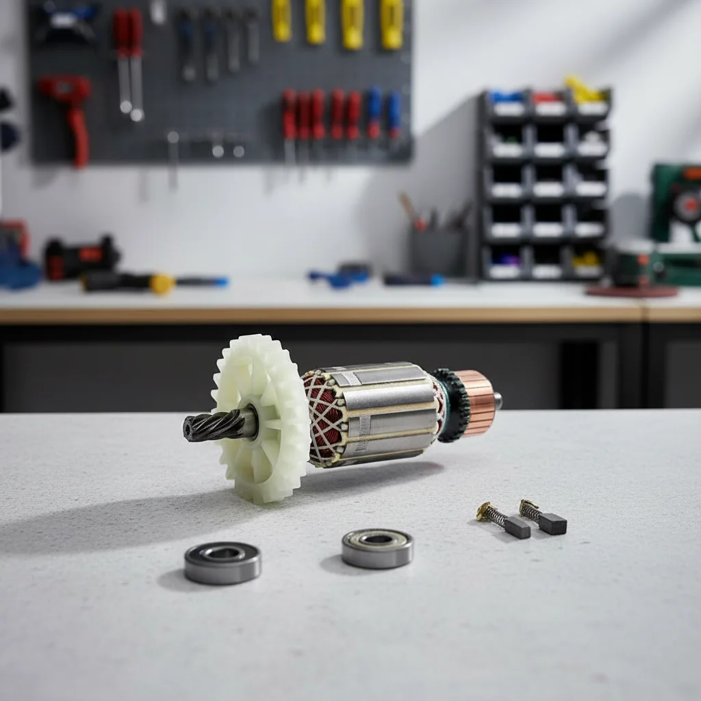 

1 комплект подшипников ротора с угольными щетками для 7-дюймовых циркулярных пил, ротор с 7-зубчатой шестерней, аксессуары для садовых электроинструментов