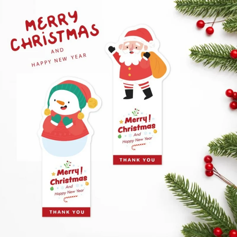 50pcs Christmas Santa Claus Sticker Party Gift Box Bag Snowman Sealing Sticker Packaging Decoration Self-Adhesive Label