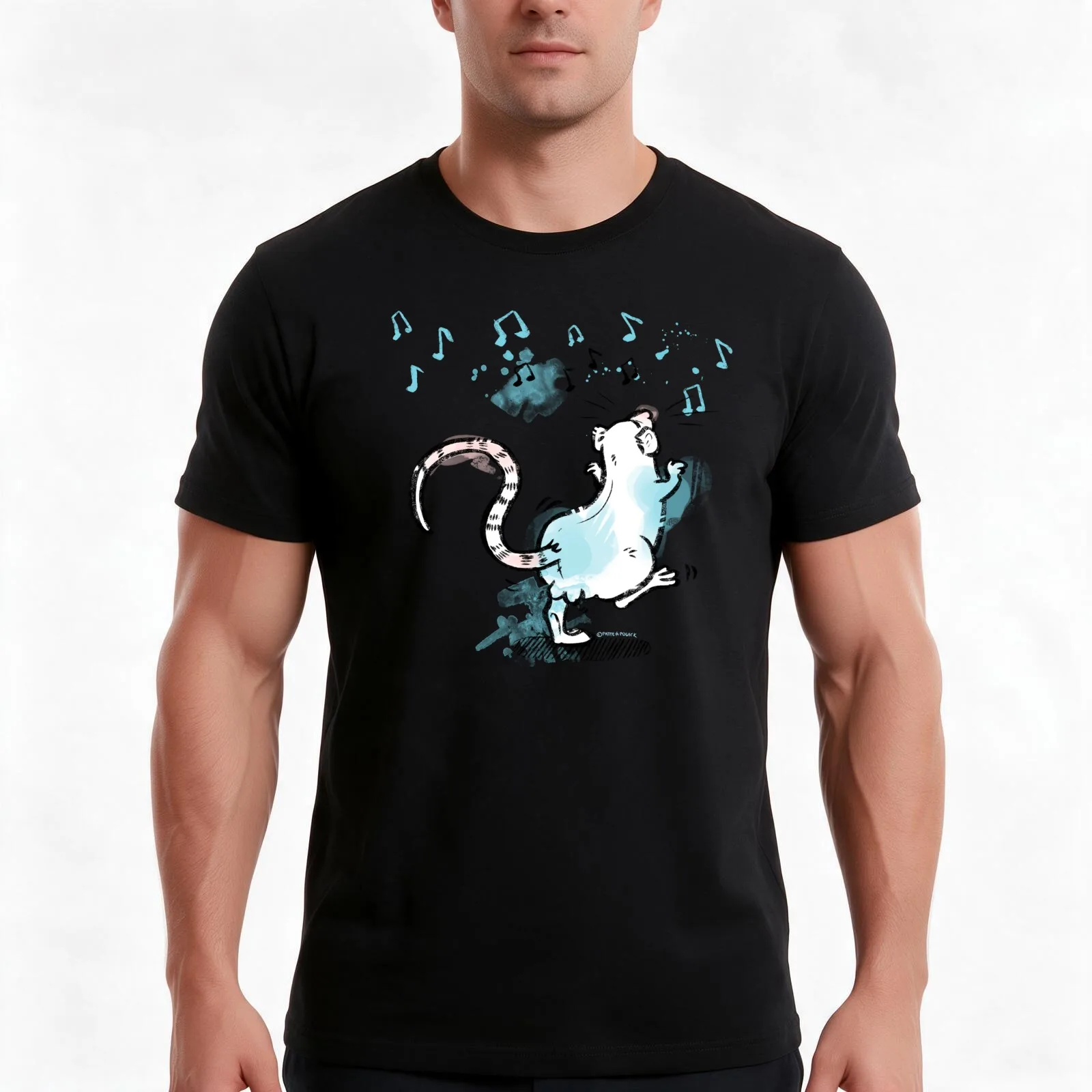 Dancing rat T-Shirt, Summer Casual Cotton Tee, Oversized Streetwear Tops, Vintage Graphic Print, Loose Fit Short Sleeve
