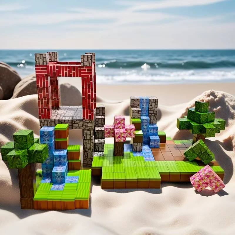 25-200 magnetische bouwstenen set - zintuiglijke kubus met stuurpen, primitieve bosmagneet voor kinderen, Halloween en kerstverjaardagscadeauspeelgoed