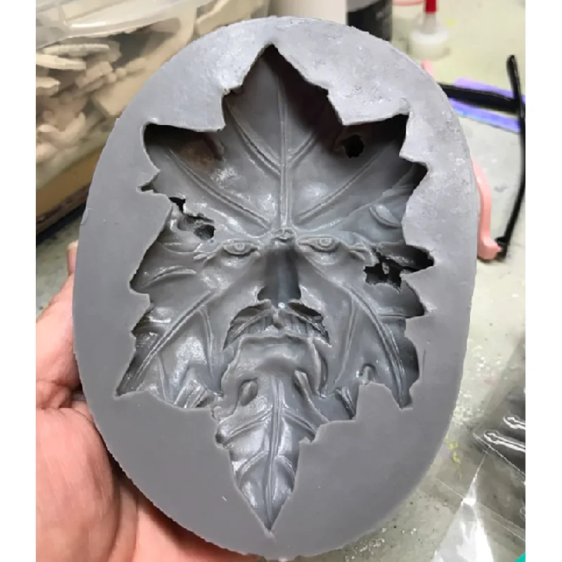 PRZY-Silicone Mold Leaf Man Avatar Leaves with Nut Face, Handmade Molds for Home Decoration, Handicrafts, Aroma Stone Molds