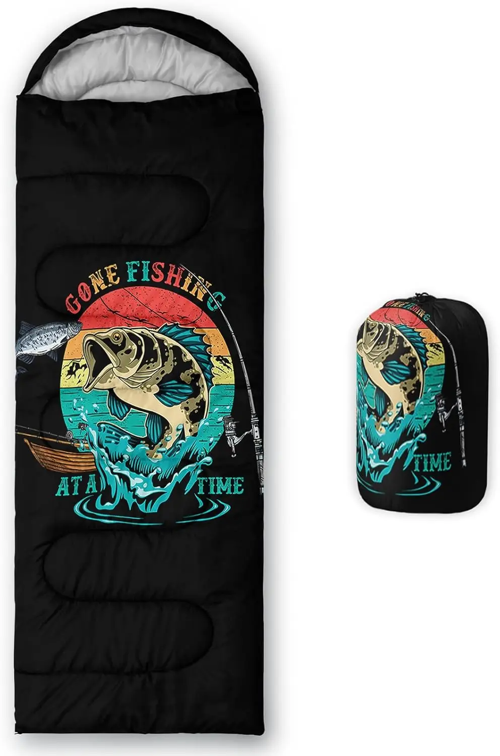 

Легкие водонепроницаемые спальные мешки для взрослых и детей, с 3D-печатью, для кемпинга, с компрессионным мешком