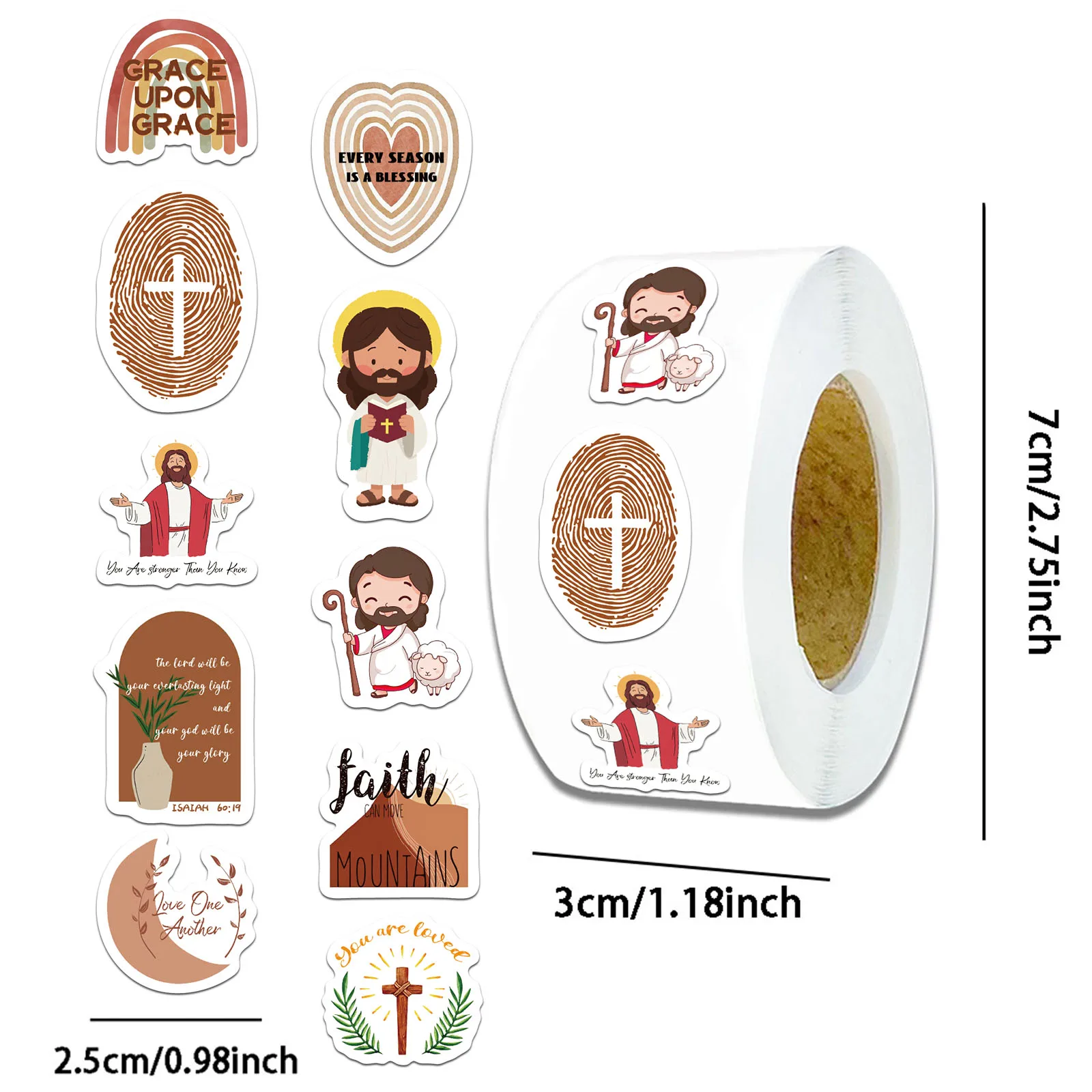 500/1000PCS Jesus Stickers Exquisite Account Materials Phone Cases Laptop Suitcases Water Cups Waterproof Stickers